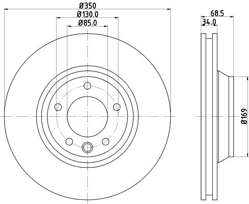 Bremsscheibe Vorderachse rechts Hella 8DD 355 109-781 von Hella