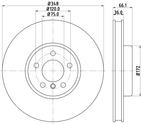 Bremsscheibe Vorderachse rechts Hella 8DD 355 119-271 von Hella