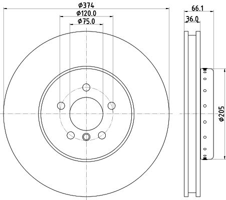 Bremsscheibe Vorderachse rechts Hella 8DD 355 120-691 von Hella