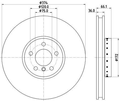 Bremsscheibe Vorderachse rechts Hella 8DD 355 120-711 von Hella