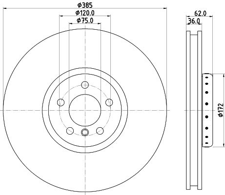 Bremsscheibe Vorderachse rechts Hella 8DD 355 120-731 von Hella