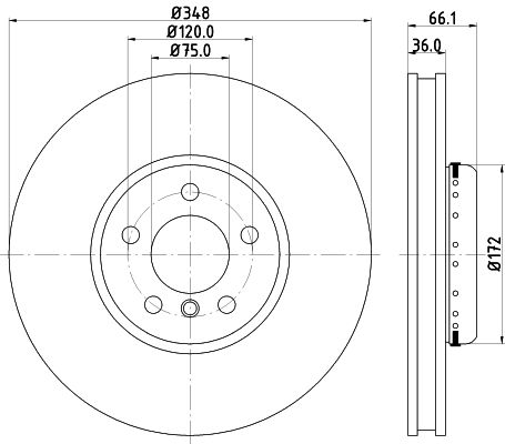 Bremsscheibe Vorderachse rechts Hella 8DD 355 120-891 von Hella