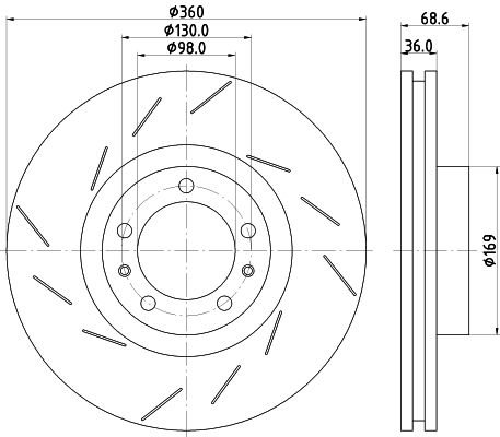 Bremsscheibe Vorderachse rechts Hella 8DD 355 133-631 von Hella