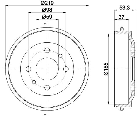 Bremstrommel Hella 8DT 355 301-961 von Hella