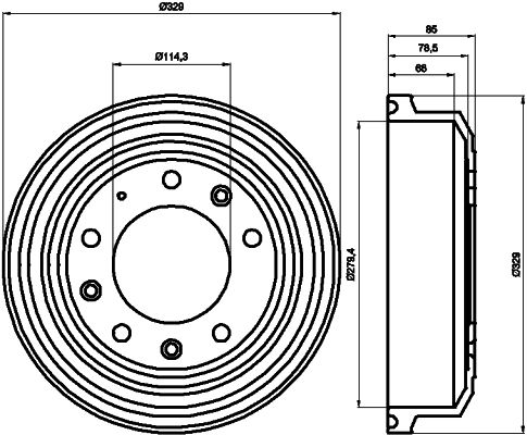 Bremstrommel Hella 8DT 355 302-371 von Hella