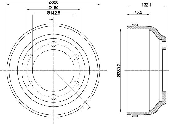 Bremstrommel Hinterachse Hella 8DT 355 300-211 von Hella