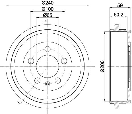 Bremstrommel Hinterachse Hella 8DT 355 300-371 von Hella