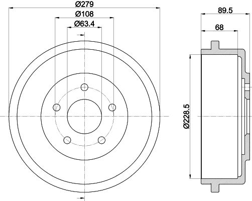 Bremstrommel Hinterachse Hella 8DT 355 300-431 von Hella