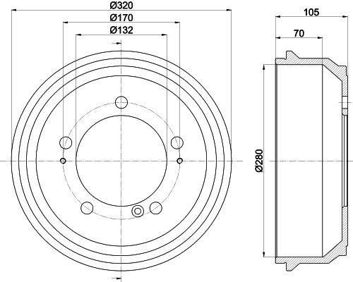 Bremstrommel Hinterachse Hella 8DT 355 300-631 von Hella