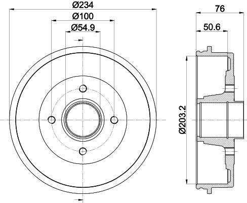 Bremstrommel Hinterachse Hella 8DT 355 300-641 von Hella