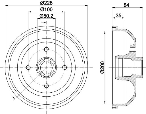 Bremstrommel Hinterachse Hella 8DT 355 301-161 von Hella