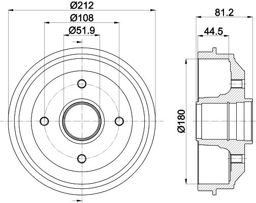 Bremstrommel Hinterachse Hella 8DT 355 301-241 von Hella