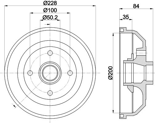 Bremstrommel Hinterachse Hella 8DT 355 301-551 von Hella