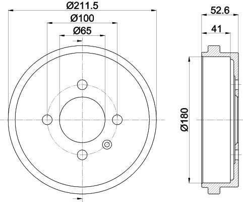 Bremstrommel Hinterachse Hella 8DT 355 301-561 von Hella