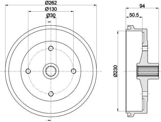 Bremstrommel Hinterachse Hella 8DT 355 301-671 von Hella