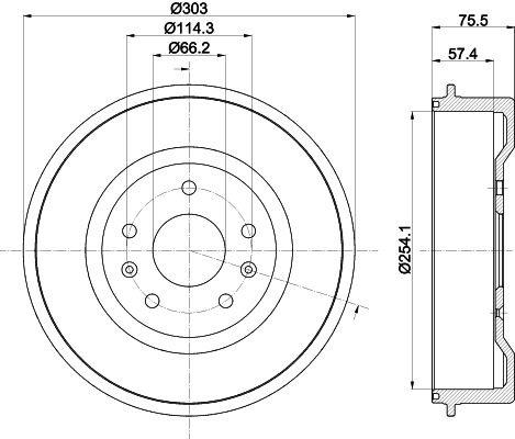 Bremstrommel Hinterachse Hella 8DT 355 301-731 von Hella