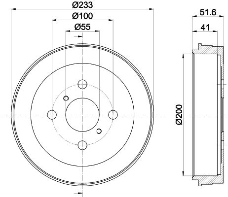 Bremstrommel Hinterachse Hella 8DT 355 301-751 von Hella