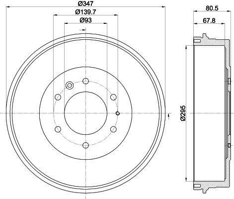 Bremstrommel Hinterachse Hella 8DT 355 301-831 von Hella