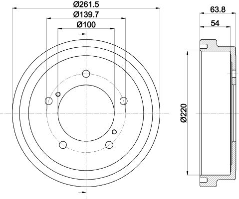 Bremstrommel Hinterachse Hella 8DT 355 302-471 von Hella