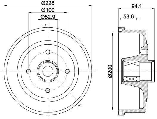 Bremstrommel Hinterachse Hella 8DT 355 302-731 von Hella