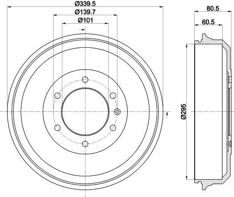 Bremstrommel Hinterachse Hella 8DT 355 302-961 von Hella