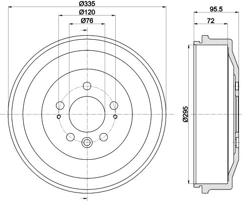 Bremstrommel Hinterachse Hella 8DT 355 303-011 von Hella