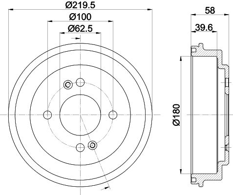 Bremstrommel Hinterachse Hella 8DT 355 303-031 von Hella