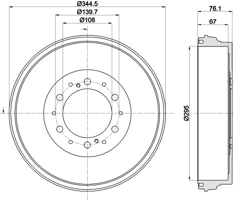 Bremstrommel Hinterachse Hella 8DT 355 303-141 von Hella