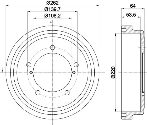 Bremstrommel Hinterachse Hella 8DT 355 303-171 von Hella