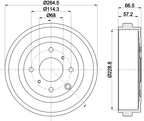 Bremstrommel Hinterachse Hella 8DT 355 303-231 von Hella