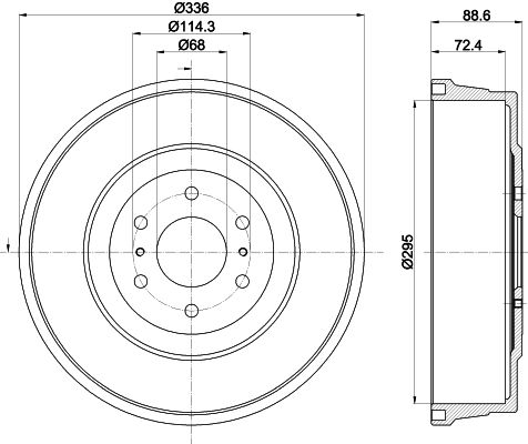 Bremstrommel Hinterachse Hella 8DT 355 303-331 von Hella