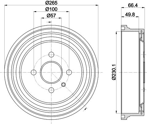 Bremstrommel Hinterachse Hella 8DT 355 303-471 von Hella