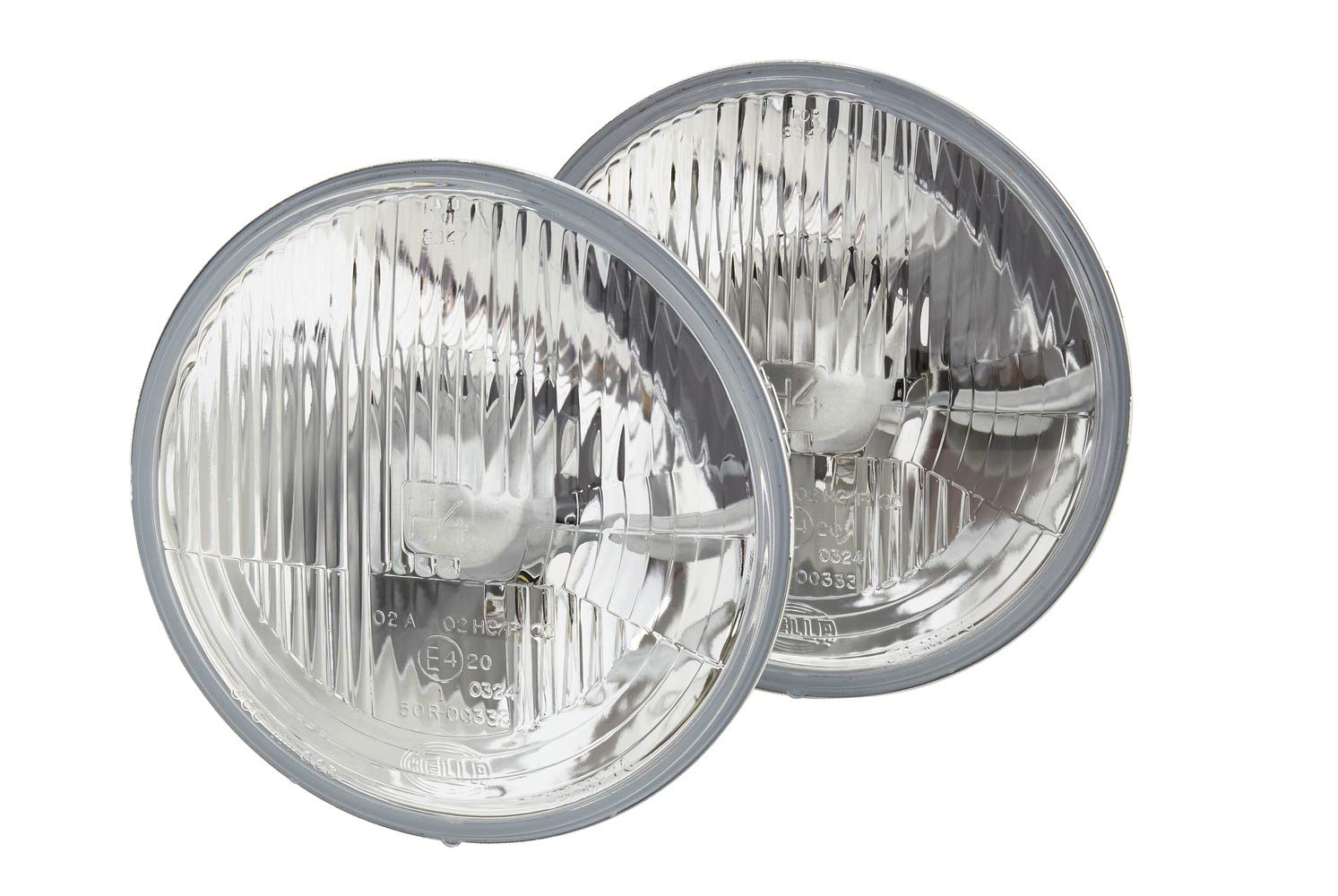 HELLA Halogen Scheinwerfersatz - 12V - rund - Referenzzahl: 20 - ECE/SAE - links/rechts - Set - Menge: 2 - 1A6 002 395-821, silber von Hella