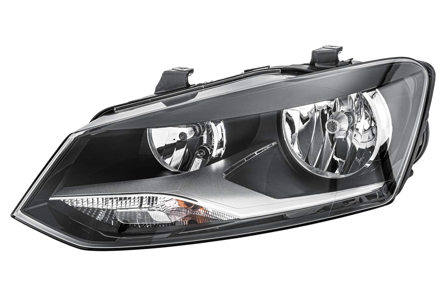 HELLA 1EE 247 051-011 Halogen Scheinwerfer - für u.a. VW Polo (6R1, 6C1) - ECE - für Rechtsverkehr - links, schwarz von Hella