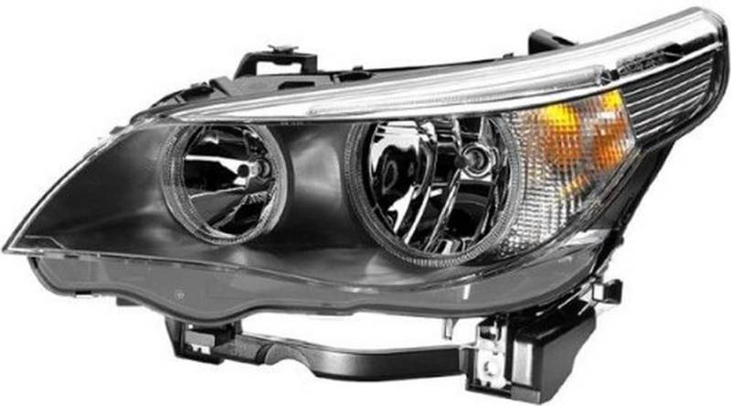 HELLA 1EF 008 673-121 Halogen Scheinwerfer - für u.a. BMW 5 (E60) - für Rechtsverkehr - rechts, Blinkerfarbe: glasklar von Hella