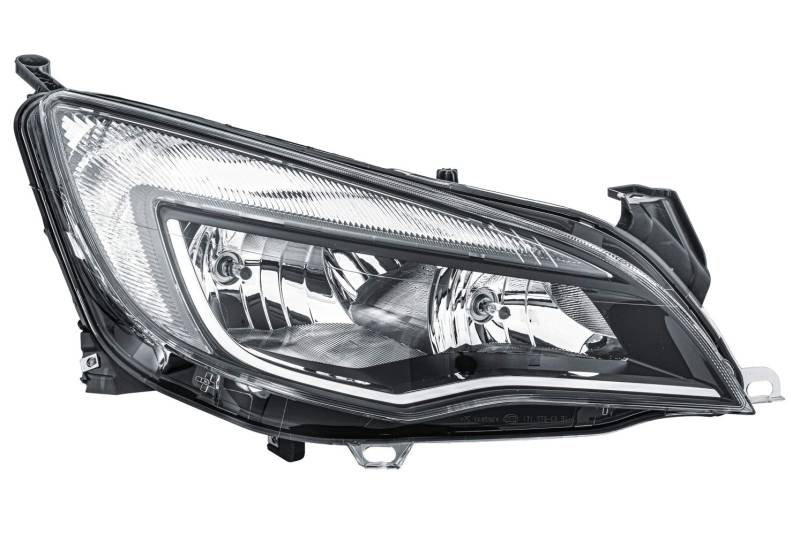 HELLA 1EG 010 011-681 Halogen/FF Scheinwerfer - für u.a. Opel Astra J (P10) - Sport, SXI, SRI - chrom/schwarz - ECE - für Rechtsverkehr - rechts von Hella