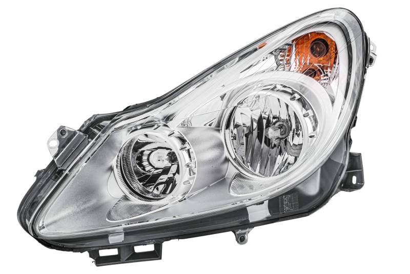 HELLA 1EG 354 534-011 Halogen Scheinwerfer - für u.a. Opel Corsa D (S07) - chrom - für Rechtsverkehr - links von Hella