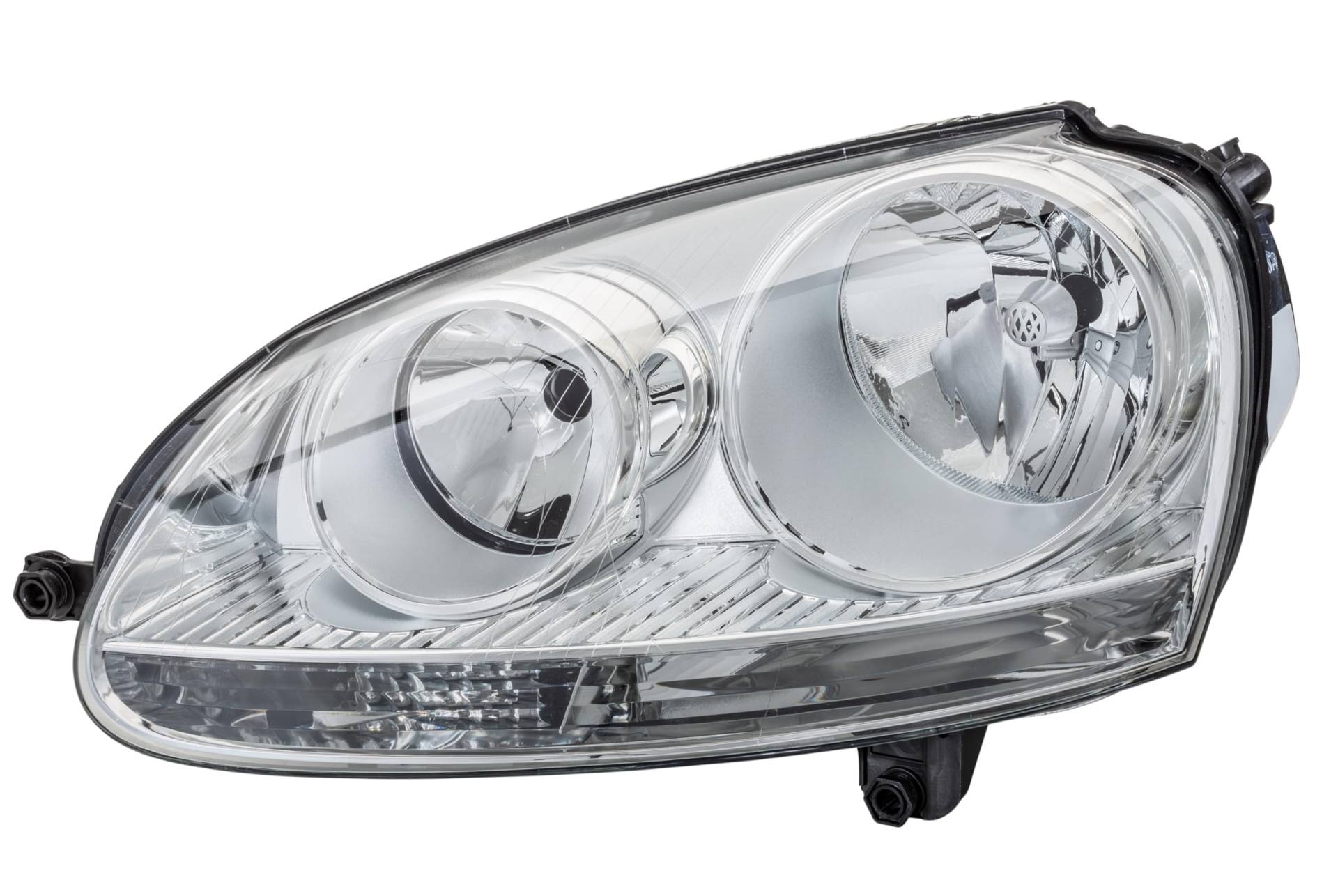 HELLA 1EG 247 007-581 Halogen Scheinwerfer - für u.a. VW Golf V (1K1) - chrom - CCC/ECE - für Rechtsverkehr - rechts von Hella