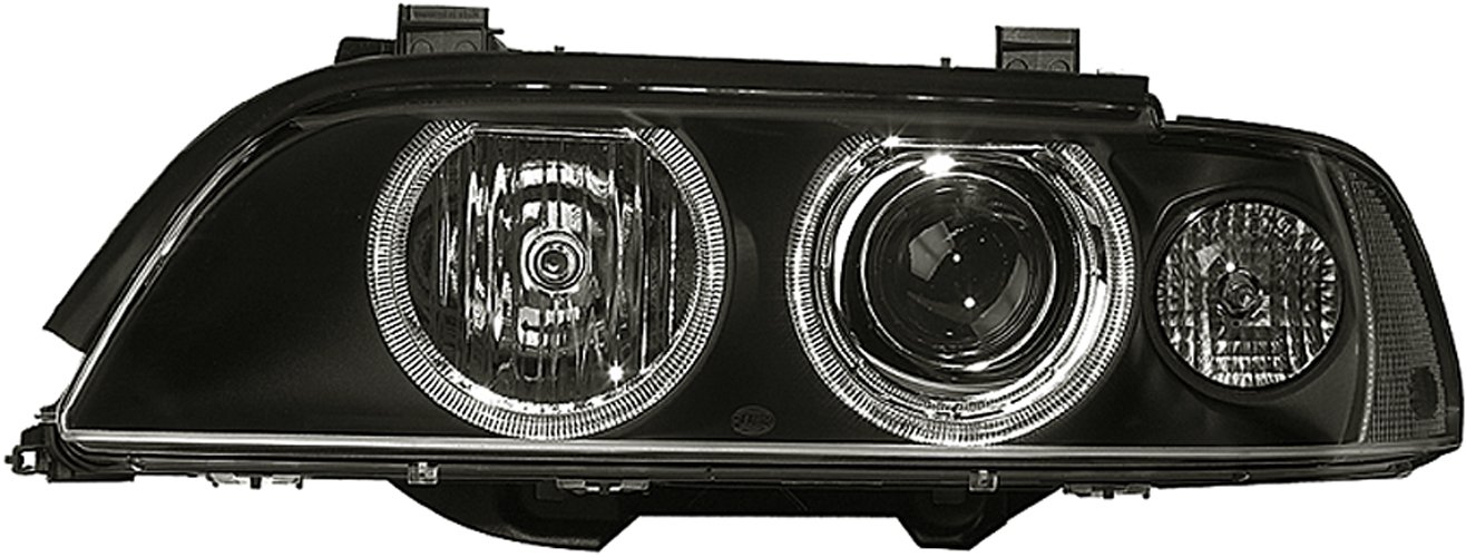 HELLA 1EL 008 052-581 Halogen/Xenon Scheinwerfer - für u.a. BMW 5 (E39) - schwarz - ECE - für Rechtsverkehr - rechts von Hella