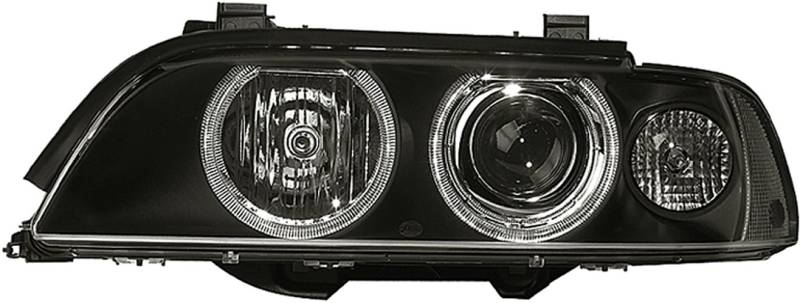 HELLA 1EL 008 053-581 DE/FF/Halogen Scheinwerfer - für u.a. BMW 5 (E39) - schwarz - ECE - für Rechtsverkehr - rechts von Hella