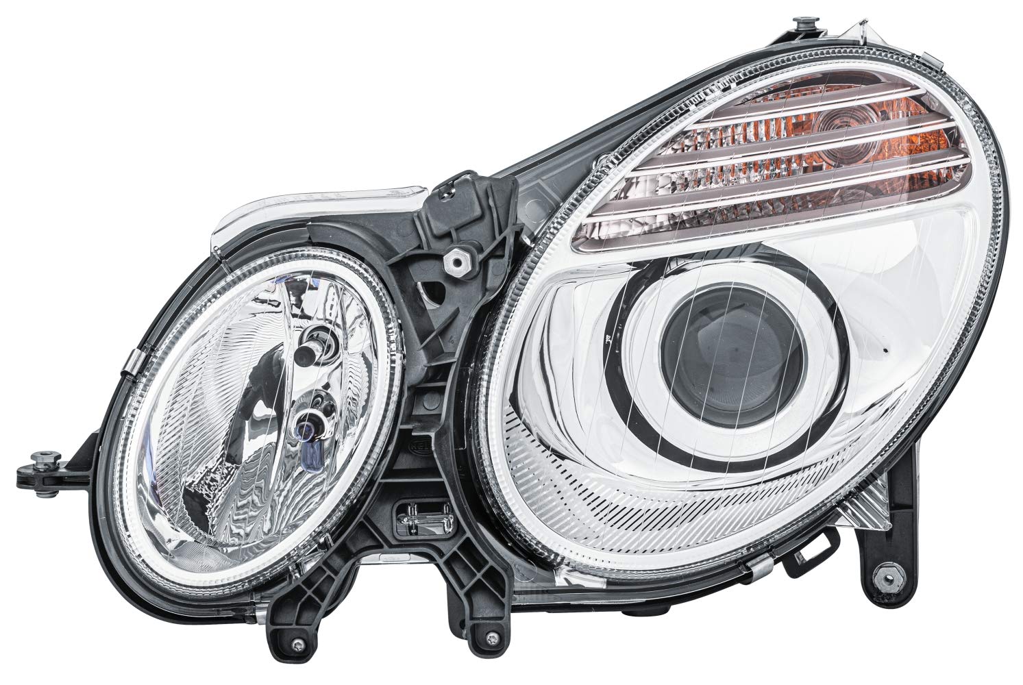 HELLA 1EL 009 260-071 Halogen Scheinwerfer - für u.a. Mercedes-Benz E-Class (W211) - ECE/CCC - für Rechtsverkehr - links von Hella