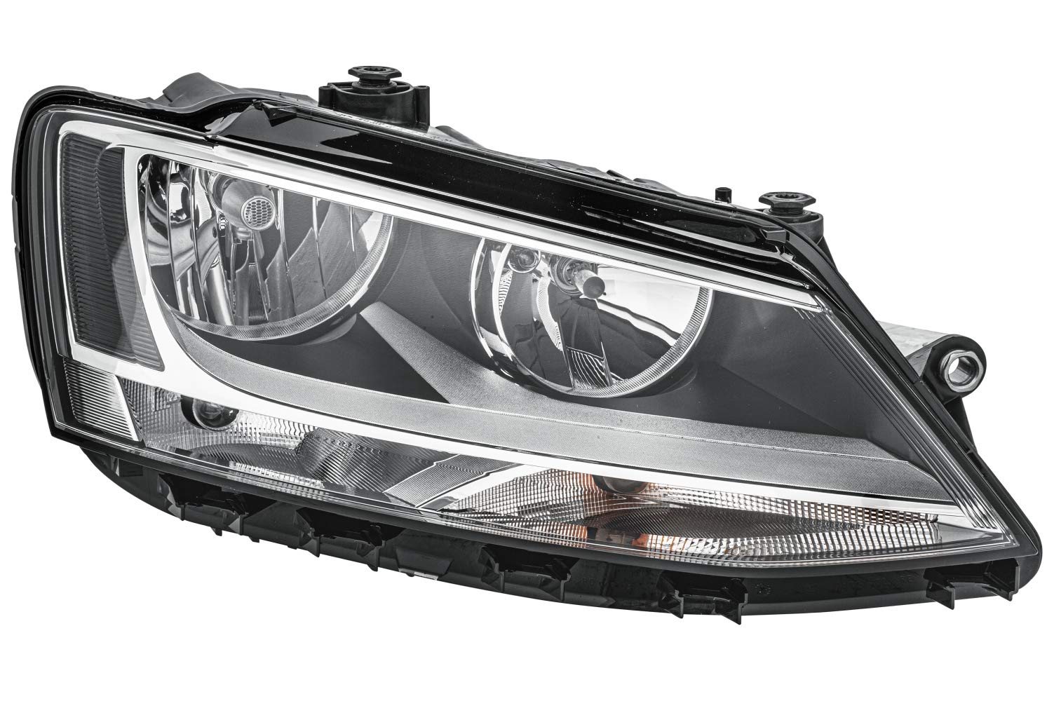 HELLA 1EL 010 395-021 Halogen Scheinwerfer - für u.a. VW Jetta IV (162, 163, AV3, AV2) - ECE - für Rechtsverkehr - rechts von Hella