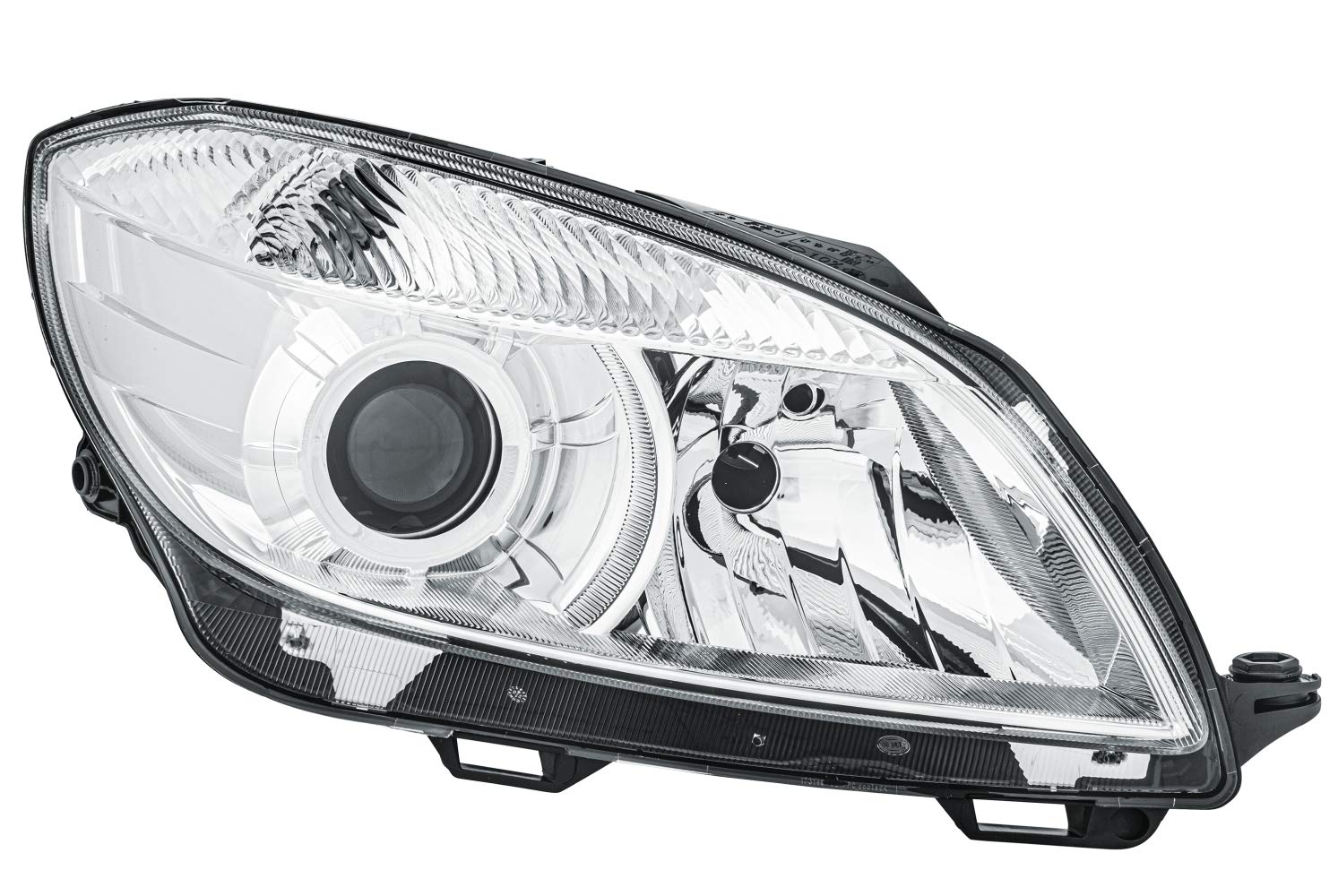 HELLA 1EL 010 417-381 Halogen/DE/FF Scheinwerfer - für u.a. Skoda Fabia II (542) - chrom - ECE - für Rechtsverkehr - rechts von Hella