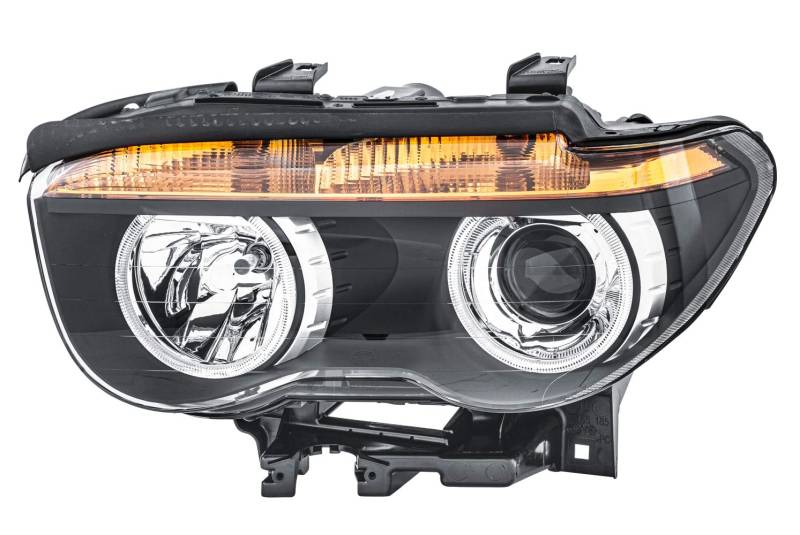 HELLA 1EL 158 075-011 Halogen/Bi-Xenon Scheinwerfer - für u.a. BMW 7 (E65, E66, E67) - gelb - ECE - für Rechtsverkehr - links von Hella