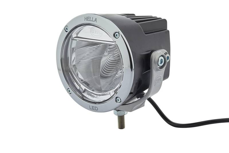 HELLA LED Fernscheinwerfer - Luminator X LED - 12V / 24V - rund - Referenzzahl: 37.5 - glasklare Streuscheibe - glasklar - Kabel: 3000mm - links/rechts - 1F0 012 206-001 von Hella