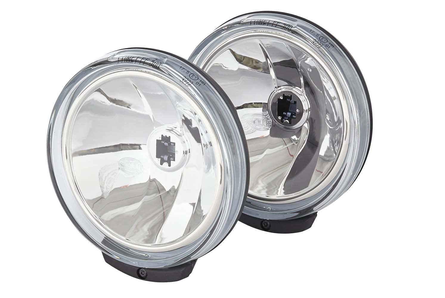 HELLA FF/Halogen Fernscheinwerfersatz - Comet FF 500 - 12V - rund - ECE/SAE - glasklare Streuscheibe - transparent - links/rechts - Set - Menge: 2 - 1F6 010 952-821 von Hella