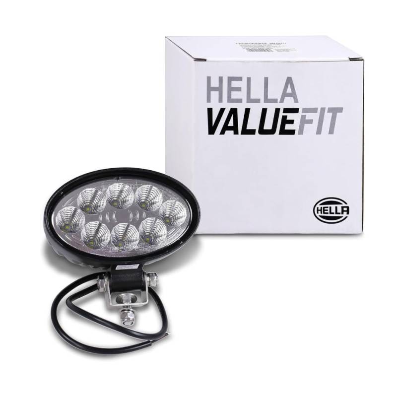 HELLA VALUEFIT LED Arbeitsscheinwerfer O1200 - 12V / 24V - 1200lm - Anbau/geschraubt - schwenkbarer Montagebügel - Nahfeldausleuchtung - Kabel: 530mm - Stecker: offene Kabelenden - 1GA 357 001-001 von Hella