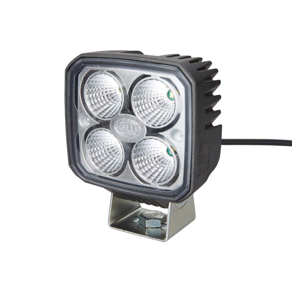 HELLA LED Arbeitsscheinwerfer - Q90 compact - 12V / 24V - 1200lm - Anbau/geschraubt - schwenkbarer Montagebügel - weitreichende Ausleuchtung - Stecker: offene Kabelenden - 1GA 996 284-012 von Hella