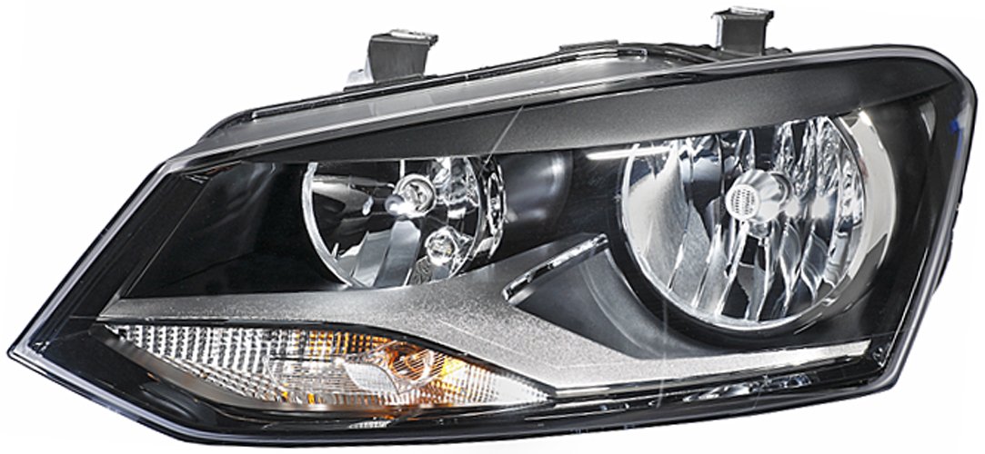 HELLA 1LE 247 051-031 Halogen Scheinwerfer - für u.a. VW Polo (6R1, 6C1) - ECE - für Linksverkehr - links von Hella