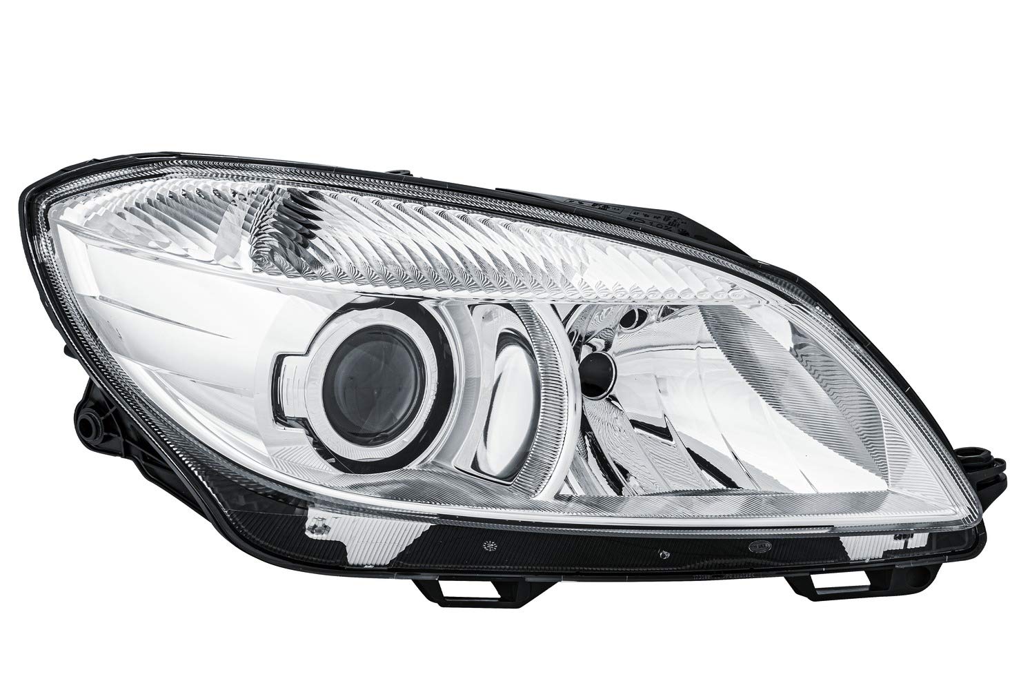 HELLA 1ZL 010 417-421 Halogen/FF/DE Scheinwerfer - für u.a. Skoda Fabia II (542) - chrom - ECE - für Rechtsverkehr - rechts von Hella